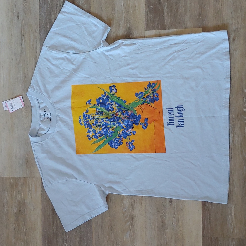 NWT Mighty Fine Women's Vincent Van Gogh Graphic T-Shirt Blue Size XS